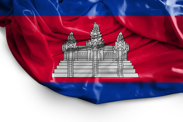 Cambodia flag on white background