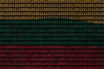 Lithuanian Technology Concept - Flag of Lithuania in Binary Code - 3D Illustration
