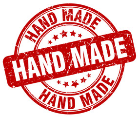 hand made red grunge round vintage rubber stamp