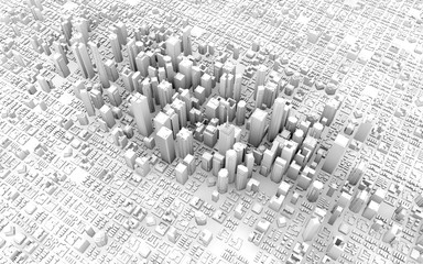 3d big city render