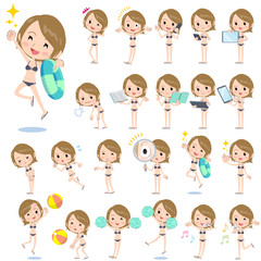 Short hair woman Ring hold Swimwear style 2