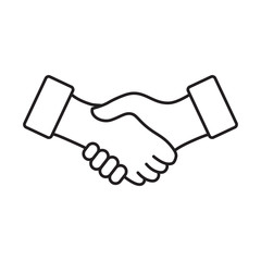 Business handshake line art icon for apps and websites