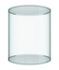 Realistic empty glass showcase