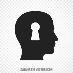 Data vector Head With Keyhole icon. Modern flat design.