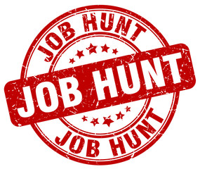 job hunt red grunge round vintage rubber stamp