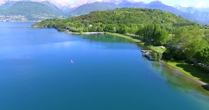 Aerial 4k - Lago di Como (IT) - Baia di Piona 