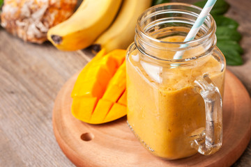 smoothie with tropical fruits