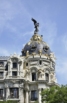 Metropolis building on Calle de Alcala in Madrid. Spain