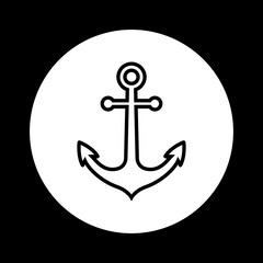 Black and white anchor icon