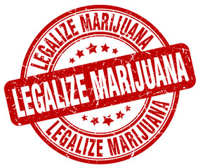 legalize marijuana red grunge round vintage rubber stamp