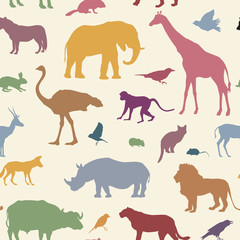 Animals pattern African wdildlife animal seamless background