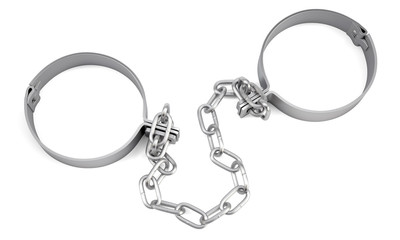 Handcuffs isolated on white background