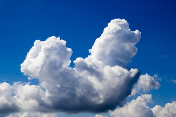 Cumulus clouds in a blue sky