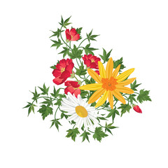 Flower bouquet background Floral frame. Flourish greeting card.