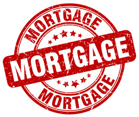 mortgage red grunge round vintage rubber stamp