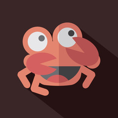 Modern Flat Design Crab Icon Vector Illustration.