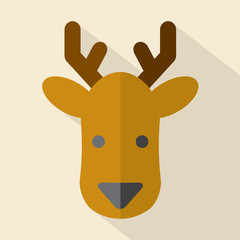 Modern Flat Design Deer Icon Vector Illustration.