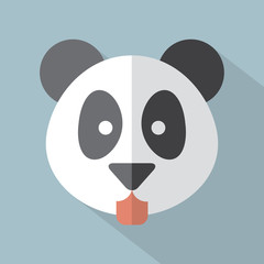 Modern Flat Design Panda Icon Vector Illustration.