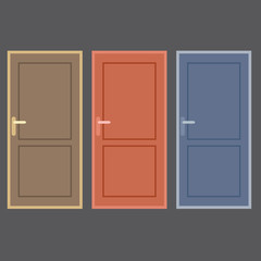 Flat Design Vintage Doors Collection.