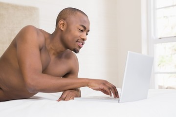 Young man using a laptop