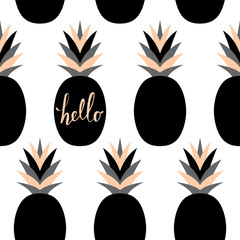 Black Pineapples Pattern