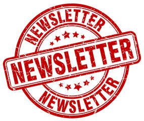newsletter red grunge round vintage rubber stamp