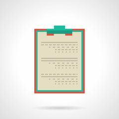 Doctor clipboard flat color vector icon