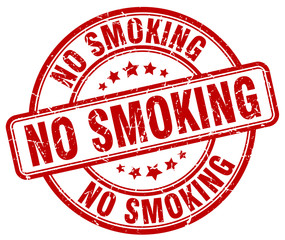 no smoking red grunge round vintage rubber stamp