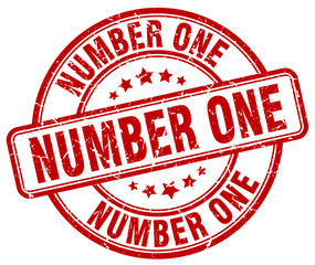 number one red grunge round vintage rubber stamp