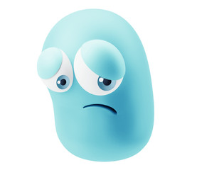 Sorry Emoticon Face. 3d Rendering.