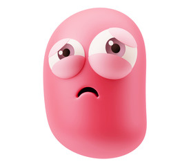 Sorry Emoticon Face. 3d Rendering.