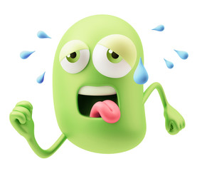 GYM  Emoticon Face. 3d Rendering.