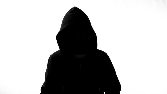 anonymous hacker with mask talking to camera 4k