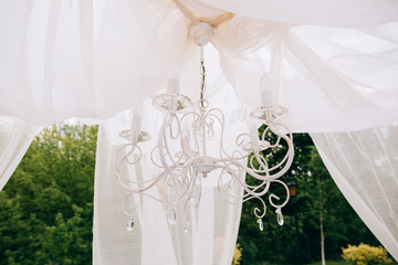 beautiful wedding decoration for Silk tent for the wedding ceremony for the newlyweds