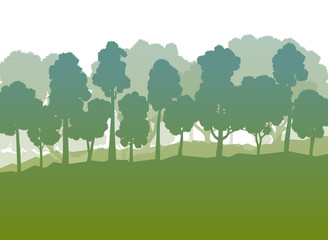 Forest trees abstract vector background