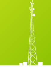 Obraz premium Communication transmission tower radio signal phone antenna