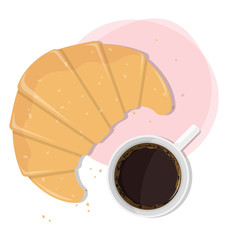croissant and a cup of coffee