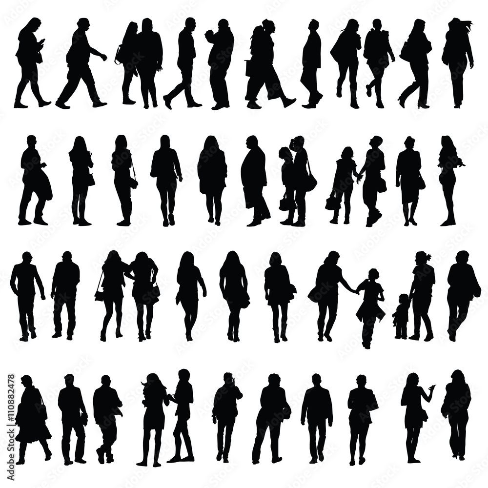 Wall mural people vector silhouette illustration