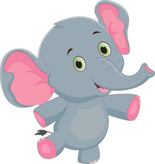 Cute baby elephant cartoon
