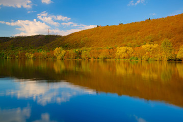Fototapeta na wymiar Twilight on the Vltava river - HDR Image