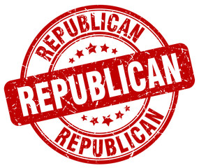 republican red grunge round vintage rubber stamp