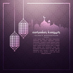 ramadan background with hanging lamps