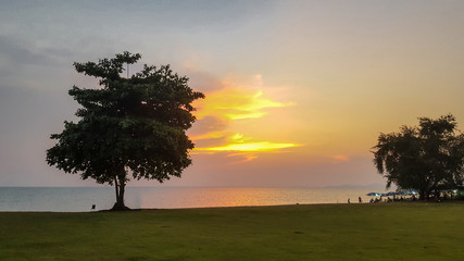 sunset at pattaya beach, Thailand