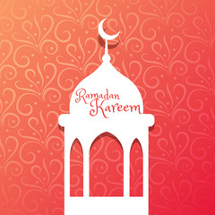 mosque design in beautiful floral background