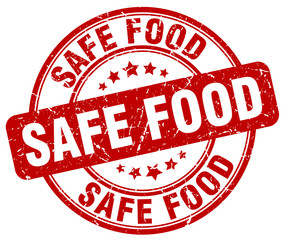 safe food red grunge round vintage rubber stamp