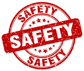 safety red grunge round vintage rubber stamp