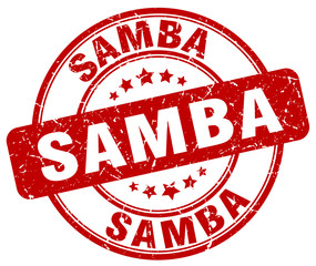 samba red grunge round vintage rubber stamp