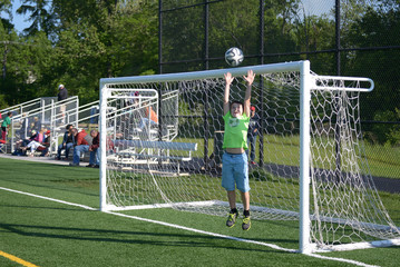 Goalkeeper Jumps Straight Up