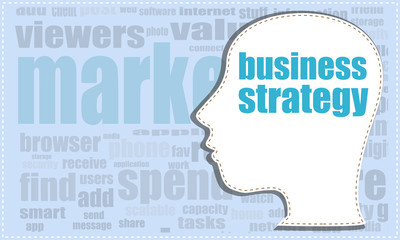 business strategy, vector head, profile icon, woman head silhouette, business man head. vector illustration
