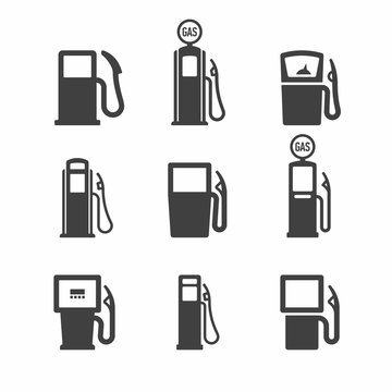 Gas, gasoline pump icons